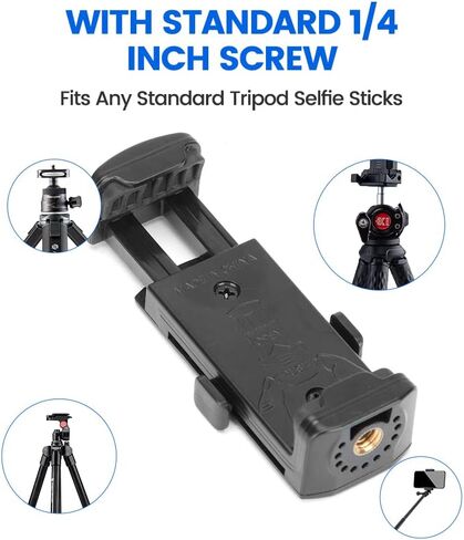 Fotopro حامل ثلاثي للهاتف 1/4 بوصة برغي أسود عالمي للهاتف الخلوي محول تثبيت لعصا Monopod Selfie Stick سطح المكتب حامل ثلاثي القوائم للفيديو صورة فوتوغرافية in Saudi Arabia