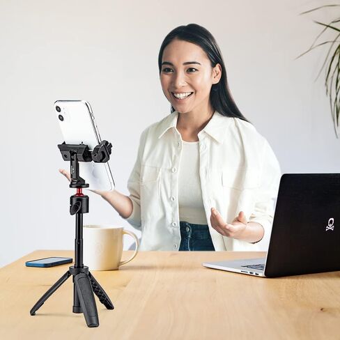 Fotopro حامل ثلاثي للهاتف 1/4 بوصة برغي أسود عالمي للهاتف الخلوي محول تثبيت لعصا Monopod Selfie Stick سطح المكتب حامل ثلاثي القوائم للفيديو صورة فوتوغرافية in Kuwait