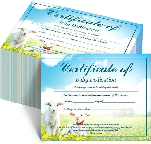 200 Pieces Baby Dedication Certificate Coated Paper Baptism Certificate for Church Baptism Christening Gifts in Saudi Arabia