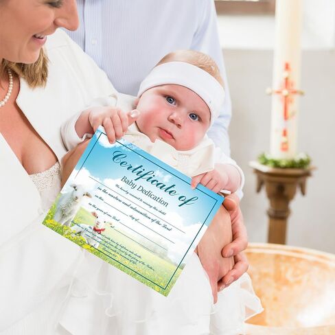 200 Pieces Baby Dedication Certificate Coated Paper Baptism Certificate for Church Baptism Christening Gifts in Saudi Arabia