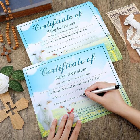200 Pieces Baby Dedication Certificate Coated Paper Baptism Certificate for Church Baptism Christening Gifts in Saudi Arabia