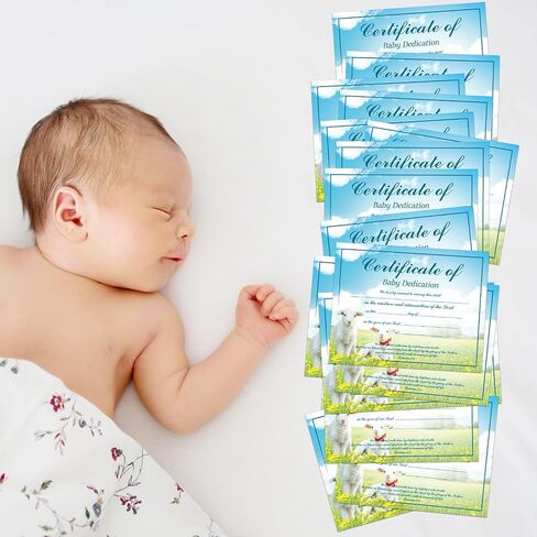 200 Pieces Baby Dedication Certificate Coated Paper Baptism Certificate for Church Baptism Christening Gifts in Saudi Arabia