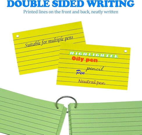 500 قطعة من بطاقات الفهرس، بطاقات فلاش ملونة مع ملصقات حلقات مجلدة، بطاقات ملاحظات مبطنة مقاس 3 × 5 بوصات، 10 بطاقات دراسة مسطرة ملونة، بطاقات ملاحظات مثقوبة لملاحظات وتذكيرات العمل في المكتب المدرسي in Kuwait