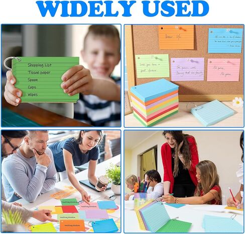 500 قطعة من بطاقات الفهرس، بطاقات فلاش ملونة مع ملصقات حلقات مجلدة، بطاقات ملاحظات مبطنة مقاس 3 × 5 بوصات، 10 بطاقات دراسة مسطرة ملونة، بطاقات ملاحظات مثقوبة لملاحظات وتذكيرات العمل في المكتب المدرسي in Kuwait