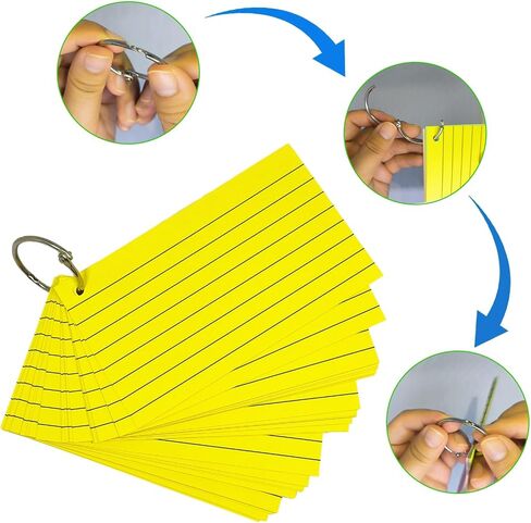 500 قطعة من بطاقات الفهرس، بطاقات فلاش ملونة مع ملصقات حلقات مجلدة، بطاقات ملاحظات مبطنة مقاس 3 × 5 بوصات، 10 بطاقات دراسة مسطرة ملونة، بطاقات ملاحظات مثقوبة لملاحظات وتذكيرات العمل في المكتب المدرسي in Kuwait