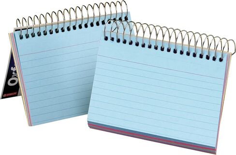 بطاقات مؤشر Tops Oxford Spiral Bound، 3 بوصة × 5 بوصة، بطاقات ألوان متنوعة، 50 في كل عبوة (40285) in Saudi Arabia