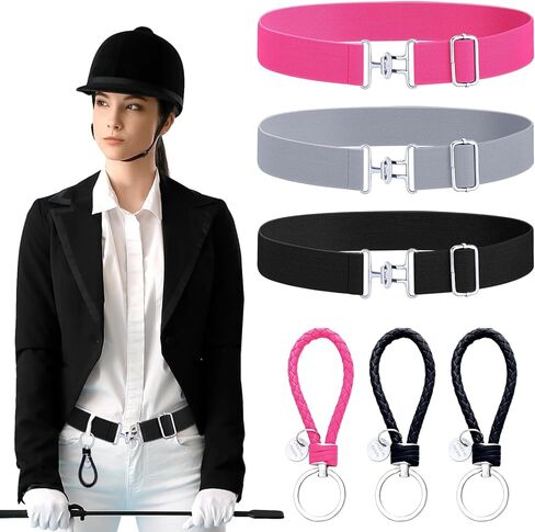 3 حزمه 1.5 بوصه مطاطا حزام الفروسية ركوب الخيل حزام جلد مفتاح حزام الفروسية مطاطا مع مشبك قليلا للنساء الرجال المؤخرات ركوب الخيل in Kuwait