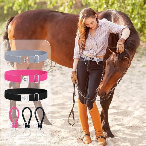 3 حزمه 1.5 بوصه مطاطا حزام الفروسية ركوب الخيل حزام جلد مفتاح حزام الفروسية مطاطا مع مشبك قليلا للنساء الرجال المؤخرات ركوب الخيل in Kuwait