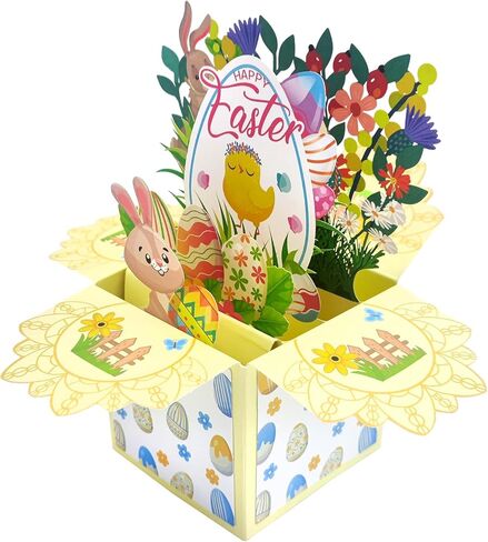 بطاقة عيد الفصح السعيدة المنبثقة، أرنب عيد الفصح المضحك مع بطاقة تهنئة ثلاثية الأبعاد للبيض، أفضل هدايا عيد الفصح للأطفال، الابن، الابنة، الصبي، الفتاة، الزوج، الزوجة in Kuwait