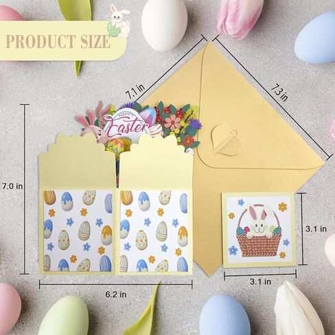 بطاقة عيد الفصح السعيدة المنبثقة، أرنب عيد الفصح المضحك مع بطاقة تهنئة ثلاثية الأبعاد للبيض، أفضل هدايا عيد الفصح للأطفال، الابن، الابنة، الصبي، الفتاة، الزوج، الزوجة in Kuwait