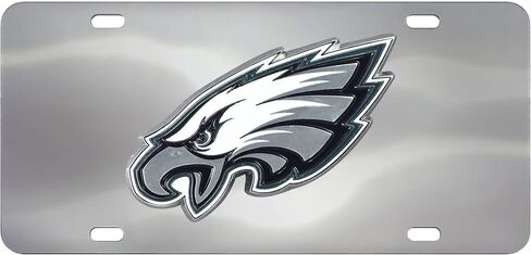 FANMATS 24533 Philadelphia Eagles Stainless Steel Front License Plate with Large 3D Molded Team Metal Emblem 6"x12" in Saudi Arabia