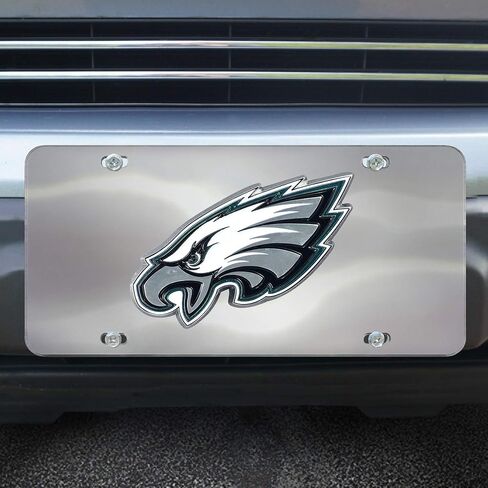 FANMATS 24533 Philadelphia Eagles Stainless Steel Front License Plate with Large 3D Molded Team Metal Emblem 6"x12" in Saudi Arabia