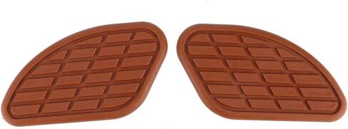 Qiilu Motorcycle Tank Pads, 1Pair of Motorcycle Fuel Tank Traction Pad Protector Vintage Universal Knee Grip Decals(Brown) in Saudi Arabia