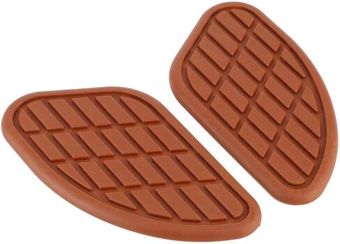 Qiilu Motorcycle Tank Pads, 1Pair of Motorcycle Fuel Tank Traction Pad Protector Vintage Universal Knee Grip Decals(Brown) in Saudi Arabia