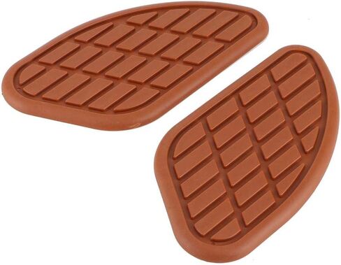 Qiilu Motorcycle Tank Pads, 1Pair of Motorcycle Fuel Tank Traction Pad Protector Vintage Universal Knee Grip Decals(Brown) in Saudi Arabia
