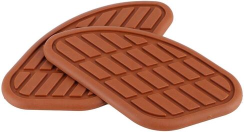 Qiilu Motorcycle Tank Pads, 1Pair of Motorcycle Fuel Tank Traction Pad Protector Vintage Universal Knee Grip Decals(Brown) in Saudi Arabia