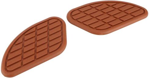 Qiilu Motorcycle Tank Pads, 1Pair of Motorcycle Fuel Tank Traction Pad Protector Vintage Universal Knee Grip Decals(Brown) in Saudi Arabia