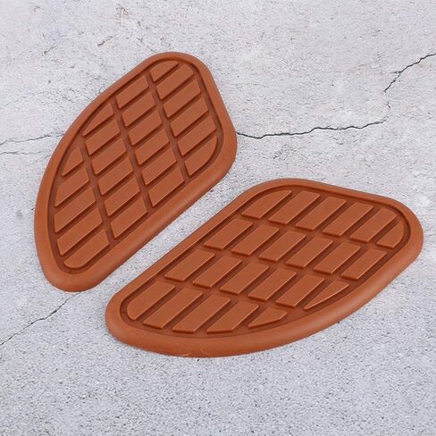 Qiilu Motorcycle Tank Pads, 1Pair of Motorcycle Fuel Tank Traction Pad Protector Vintage Universal Knee Grip Decals(Brown) in Saudi Arabia