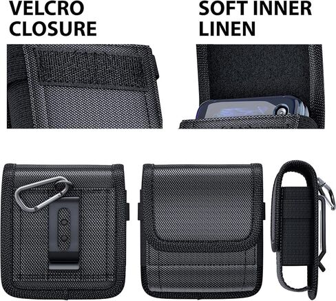 حافظة لهاتف Galaxy Z Flip، Flip 3، Flip 4، 5G، Motorola Razr، حافظة حامل حزام الهاتف الخلوي مع غطاء جراب بمشبك حزام (يناسب جميع هواتف Samsung Z Flip مع Spigen، حافظة Otterbox Commuter على) in Kuwait