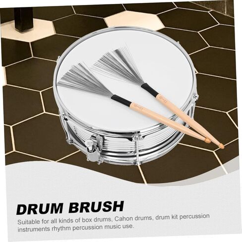 بكرات زوج واحد من فرشاة طبلة الرأس المزدوجة، مجموعة طبلة سلكية، فرشاة طبلة ملحقات فرشاة الطبل، ملحقات فرشاة الإيقاع للطبلة الموسيقية، خشب القيقب، فولاذ كربوني أبيض in Kuwait