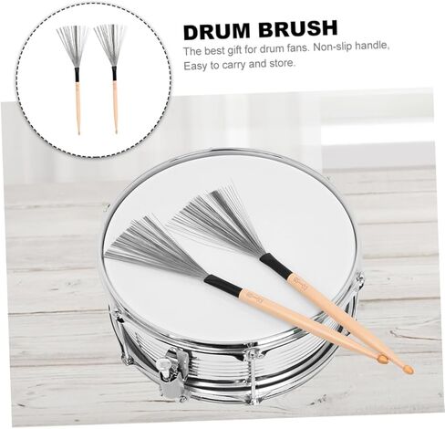 بكرات زوج واحد من فرشاة طبلة الرأس المزدوجة، مجموعة طبلة سلكية، فرشاة طبلة ملحقات فرشاة الطبل، ملحقات فرشاة الإيقاع للطبلة الموسيقية، خشب القيقب، فولاذ كربوني أبيض in Kuwait