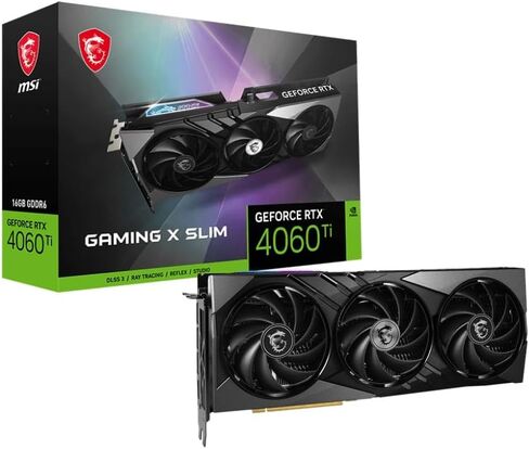 MSI GeForce RTX 4060 Ti Gaming X Slim 16G Graphics Card - NVIDIA RTX 4060 Ti, 16GB GDDR6 Memory, 18Gbps, PCIe 4.0, Twin Frozr 9, RGB, DLSS3 in Saudi Arabia