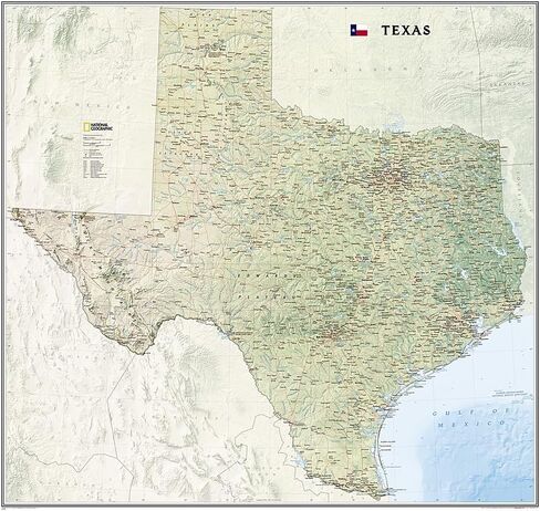 National Geographic Texas Wall Map - Laminated (40.75 x 38.5 in) (National Geographic Reference Map) in Saudi Arabia