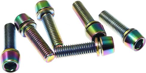 6pcs Colorful Bicycle Stem Bolts with Washer Bicycle Bike Stem Screws M5x18mm in Saudi Arabia