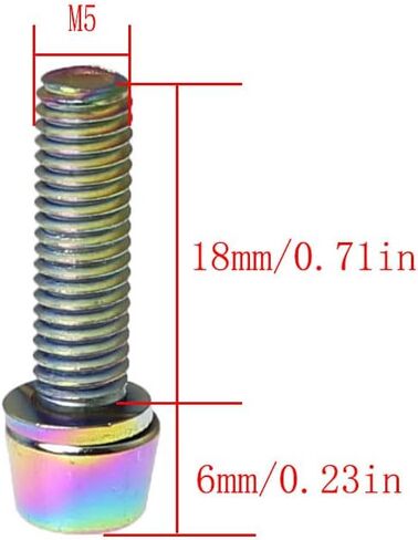 6pcs Colorful Bicycle Stem Bolts with Washer Bicycle Bike Stem Screws M5x18mm in Saudi Arabia