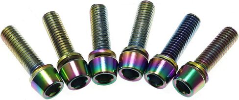6pcs Colorful Bicycle Stem Bolts with Washer Bicycle Bike Stem Screws M5x18mm in Saudi Arabia