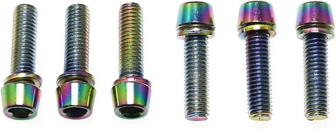6pcs Colorful Bicycle Stem Bolts with Washer Bicycle Bike Stem Screws M5x18mm in Saudi Arabia