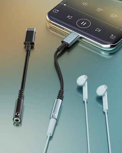 USB-C to Auxiliary Adapter, Supports Audio Transmission, Wide Compatibility, Plug and Play, Durable and Reliable in Kuwait