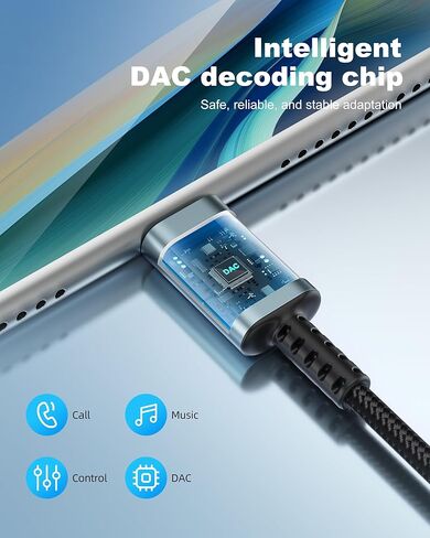 USB-C to Auxiliary Adapter, Supports Audio Transmission, Wide Compatibility, Plug and Play, Durable and Reliable in Kuwait