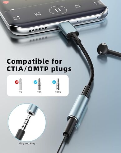 USB-C to Auxiliary Adapter, Supports Audio Transmission, Wide Compatibility, Plug and Play, Durable and Reliable in Kuwait