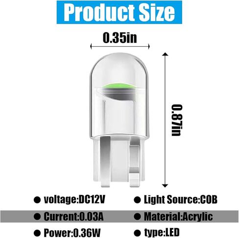30PCS 194 Car LED Light Bulbs, 0.36W 12V T10 6000K Interior Lights, 168 175 2825 W5W T10 24-SMD 3014 LED Replacement Bulbs, Universal for Car Dome Door Map Dash Courtesy Step License Plate Lights in Saudi Arabia