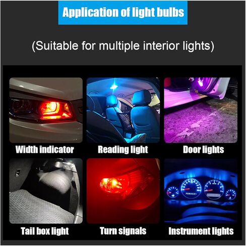 30PCS 194 Car LED Light Bulbs, 0.36W 12V T10 6000K Interior Lights, 168 175 2825 W5W T10 24-SMD 3014 LED Replacement Bulbs, Universal for Car Dome Door Map Dash Courtesy Step License Plate Lights in Saudi Arabia