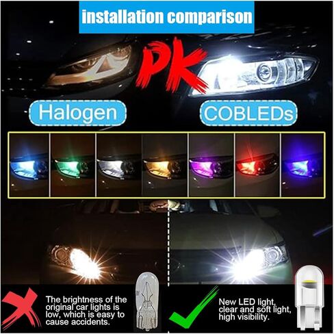 30PCS 194 Car LED Light Bulbs, 0.36W 12V T10 6000K Interior Lights, 168 175 2825 W5W T10 24-SMD 3014 LED Replacement Bulbs, Universal for Car Dome Door Map Dash Courtesy Step License Plate Lights in Saudi Arabia
