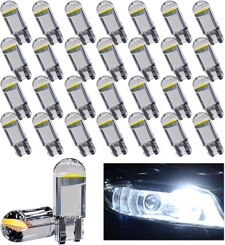 30PCS 194 Car LED Light Bulbs, 0.36W 12V T10 6000K Interior Lights, 168 175 2825 W5W T10 24-SMD 3014 LED Replacement Bulbs, Universal for Car Dome Door Map Dash Courtesy Step License Plate Lights in Saudi Arabia