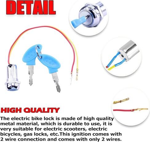 2 Wire Ignition Key Switch Lock for Gas Electric Scooter ATV Moped Go Kart Pocket Bike Motorcycle in Saudi Arabia