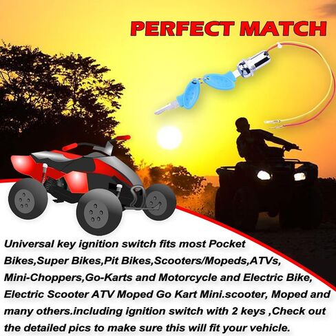 2 Wire Ignition Key Switch Lock for Gas Electric Scooter ATV Moped Go Kart Pocket Bike Motorcycle in Saudi Arabia