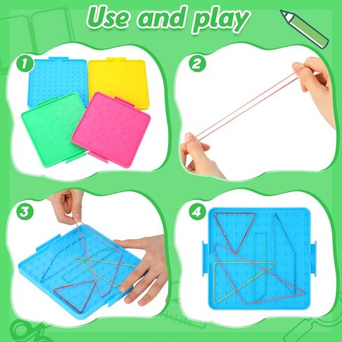 40 حزمة 6.3 بوصة مزدوجة الجوانب Geoboard الرياضيات المناورات الهندسة البلاستيكية المناورات Geoboards الرياضية مع الأربطة المطاطية لعبة تعليمية رسومية للإبداع تعلم الهندسة in Saudi Arabia