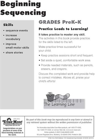 Learning Line: Beginning Sequencing, Prek - Kindergarten Workbook in Saudi Arabia
