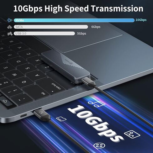 PHIXERO M.2 SATA NGFF SSD Enclosure Adapter, USB 3.1 Gen 2 6Gbps External Solid State Enclosure with UASP, Aluminum, Plug and Play, for 2280/2260/2242/2230 B-Key/B+M Key SATA SSD, UP to 4TB (Gray) in Kuwait