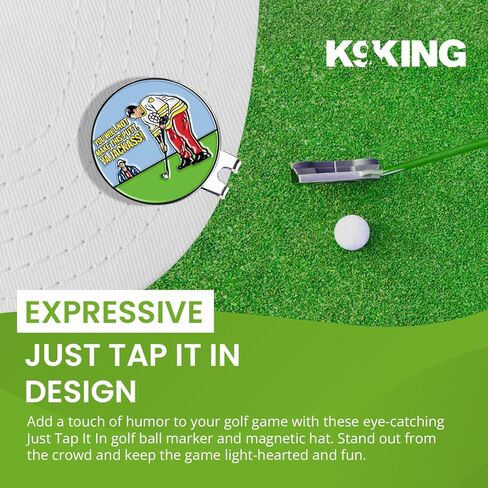 مجموعة هدايا الجولف K9King المكونة من 6 قطع - علامات كرة الجولف جيلمور ومشبك قبعة الجولف المغناطيسية - مجموعة خضراء - ملحقات جولف مضحكة للرجال والنساء للاعبي الجولف in Kuwait