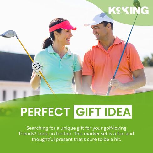 مجموعة هدايا الجولف K9King المكونة من 6 قطع - علامات كرة الجولف جيلمور ومشبك قبعة الجولف المغناطيسية - مجموعة خضراء - ملحقات جولف مضحكة للرجال والنساء للاعبي الجولف in Kuwait