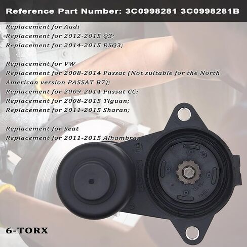 Geloo 3C0998281 3C0998281A 12-TORX الفرجار الخلفي وقوف السيارات الفرامل محرك مؤازر لاستبدال Adi Q3 RSQ3 لشركة فولكس فاجن باسات CC تيجوان شاران مقعد الحمراء نماذج وقوف السيارات الفرامل المحرك in Saudi Arabia