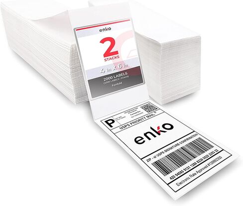 enKo (3 بكرات، 1350 ملصق) 4 × 6 عنوان حراري مباشر وملصقات شحن - ملصق شحن 4 × 6 متوافق مع طابعة Zebra 2844 ZP450 ZP-500 ZP-505، Rollo، Eltron، Neatoscan in Kuwait
