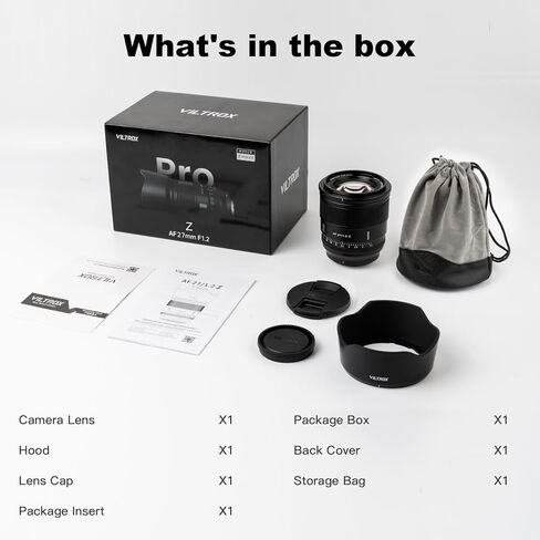 عدسة VILTROX 27 مم F1.2 Pro AF لكاميرا Nikon Z Mount، 27 مم F/1.2 Pro Z ذات فتحة كبيرة جدًا APS-C لكاميرات Nikon Z9 Z8 Z7 Z6 Z5 Z50 Z30 in Kuwait