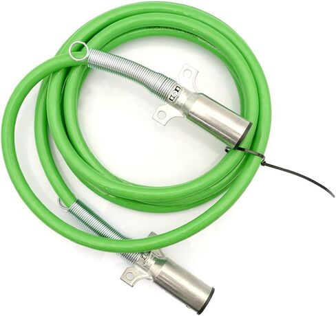 7 Way Trailer Cord 15 FT Green ABS Coiled,7 way trailer plug for Semi Trucks, Heavy Duty Electric Power Cable in Saudi Arabia
