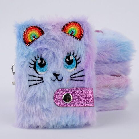 Mini Cute Cat Plush Pocket Journal with Blank Inner Paper: Thicken Diary with Lock & Keychain, Personal Small Meet Journals | Cartoon Pink Notepads Set for Girl, Nurses, Travel Writing, Drawing, Craft in Saudi Arabia